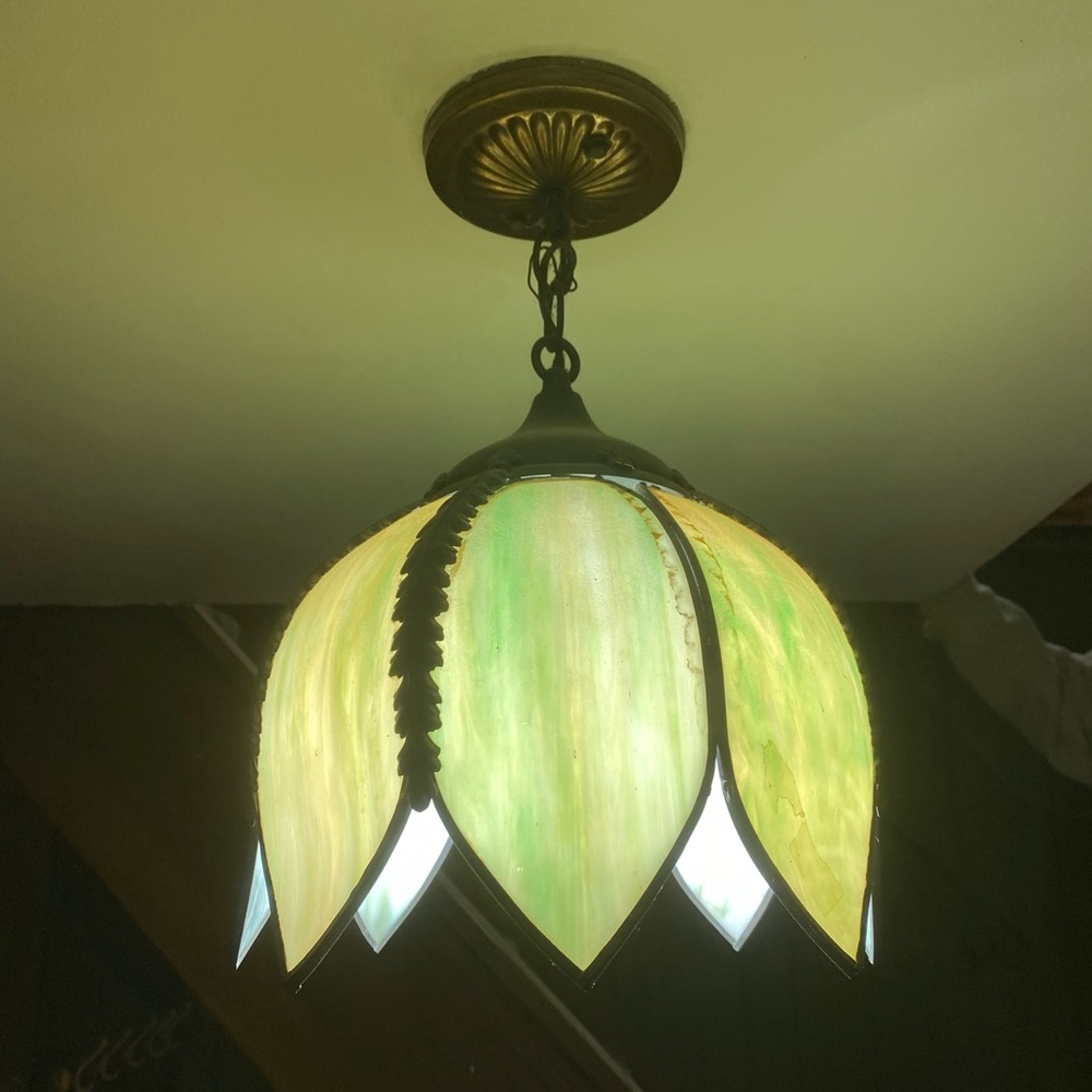 Vintage tulip pendant light fixture